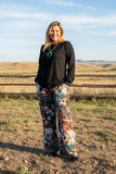 Western Print Wide leg pants