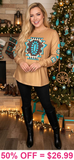 Tan long sleeve with tribal design