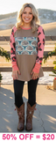 Taupe Steer leopard long sleeve top