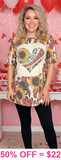 Sunflower Heart print top