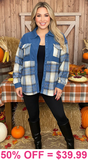 Blue plaid shacket
