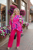 Pink Swirl poncho & pant set 2pcs.