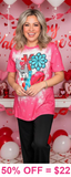 XOXO Valentine's pink top