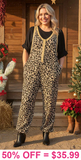 Leopard jumper one piece overalls