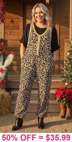 Leopard jumper one piece overalls