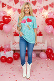 'Yum' Lollipops Turquoise leopard top