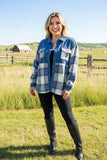 Blue plaid shacket