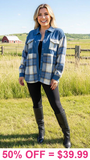 Blue plaid shacket