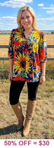 Sunflower baby doll top