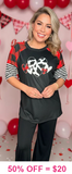 Valentine's plaid & cow heart graphic tee