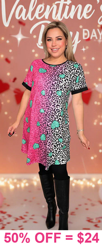 Valentines dress with turquoise hearts