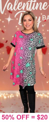 Valentines dress with turquoise hearts