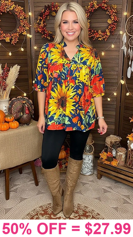 Sunflower baby doll top