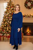 Blue Smocked Maxi Dress