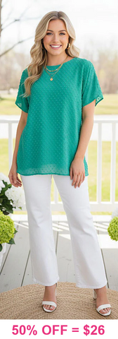 Green textured chiffon top