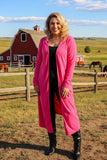 S/M : Hot Pink duster cardigan with pockets
