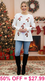 Santa Sequin long sleeve top