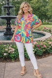Colorful print short sleeve top