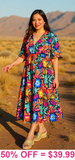 Beautiful Floral Midi Dress V-Neck