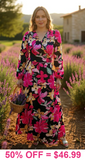 Floral Maxi Wrap Around Dress with Tie Belt