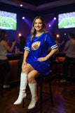 Blue sequin Football dress