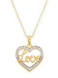LOVE Heart necklace gold or silver