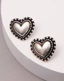 Silver Heart stud earrings