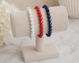 Red, White, Blue 3 piece bracelet set