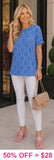 Blue Horseshoe printed top