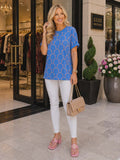 Blue Horseshoe printed top