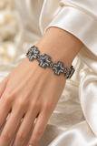Silver Western cross bracelet with magnetic clasp