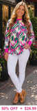Pink & Green printed long sleeve top