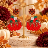 Pumpkin beaded earrings