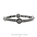Silver stretch bracelet with rhinestone detail