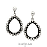 Silver studded teardrop dangle earrings
