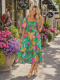 S,M,L : Green , Pink Floral, Dress