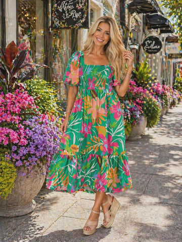 NEW! Green Floral Dress – Shop Southern Charm