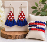 Star Glitter earrings with tassels