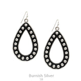 Silver studded teardrop earrings