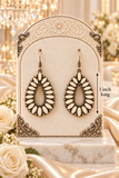 Cream Inlay & Copper Teardrop Earrings