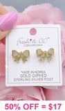 Gold Bling Bow small earrings