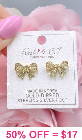 Gold Bling Bow small earrings