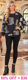Black Western print sweatshirt