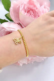 Gold bracelet with bling Butterfly