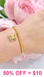 Gold bracelet with bling Butterfly