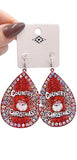 Country Christmas teardrop earrings