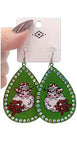 Merry Christmas yall green teardrop earrings
