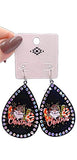 LOVE Christmas black teardrop earrings