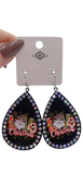 LOVE Christmas black teardrop earrings