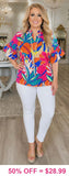 Tropical Flower Multi Color top